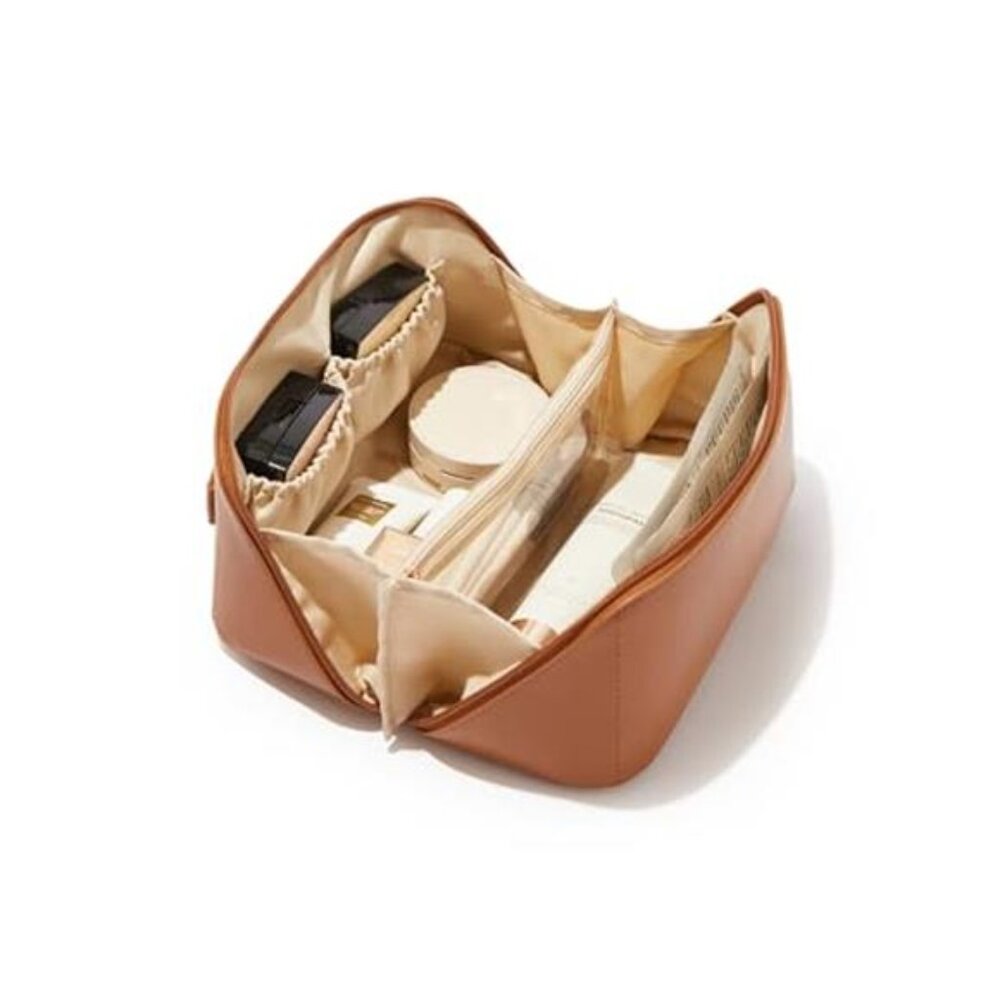 EACHY Travel Makeup Bag, Large Capacity Cosmetic Bag for Women